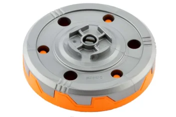 LEGO Draaiplateau 6 x 6 Rond Bodem Gekarteld met Oranje Bovenkant…