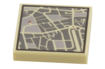 LEGO Tile 2 x 2 with Street Map Pattern