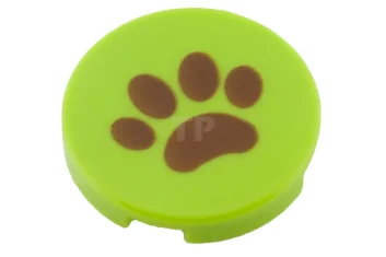 LEGO Tile, Round 2 x 2 with Paw Pattern and Bottom…