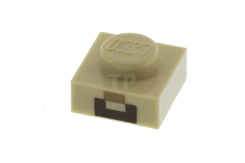 LEGO Plate 1 x 1 with Dark Flesh and Brown Geometric…