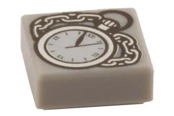 LEGO Tile 1 x 1 with Pocket Watch and Chain Pattern