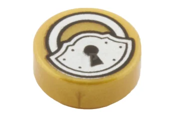 LEGO Tile 1 x 1 Round with Padlock Pattern