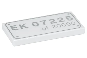 LEGO Tile 2 x 4 with License Plate 'EK xxxxx of…