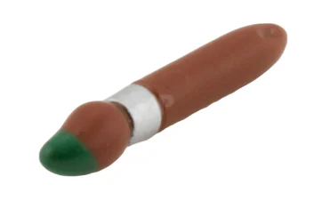 LEGO Minifig, Utensil Paint Brush with Silver Ring and Green Tip…