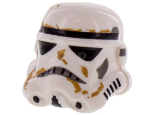 LEGO Minifiguur, hoofddeksel helm SW Stormtrooper, gestippelde mond en vuilvlekkenpatroon