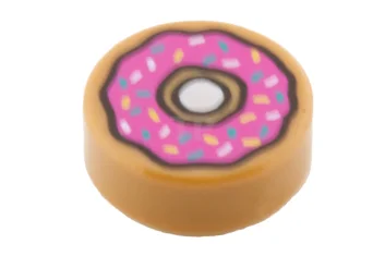 LEGO Tile 1 x 1 Round with Donut Pattern