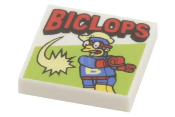 LEGO Tile 2 x 2 with Biclops Pattern