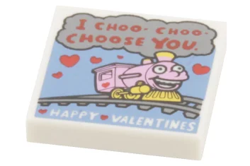 LEGO Tile 2 x 2 with "CHOO- CHOO- CHOOSE YOU", "HAPPY…
