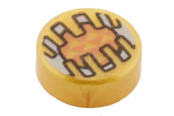 LEGO Tile 1 x 1 Round with Electronic Eye Pattern