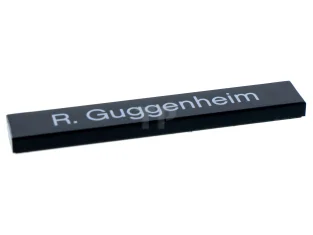 LEGO Tile 1 x 6 with 'R. Guggenheim' Pattern