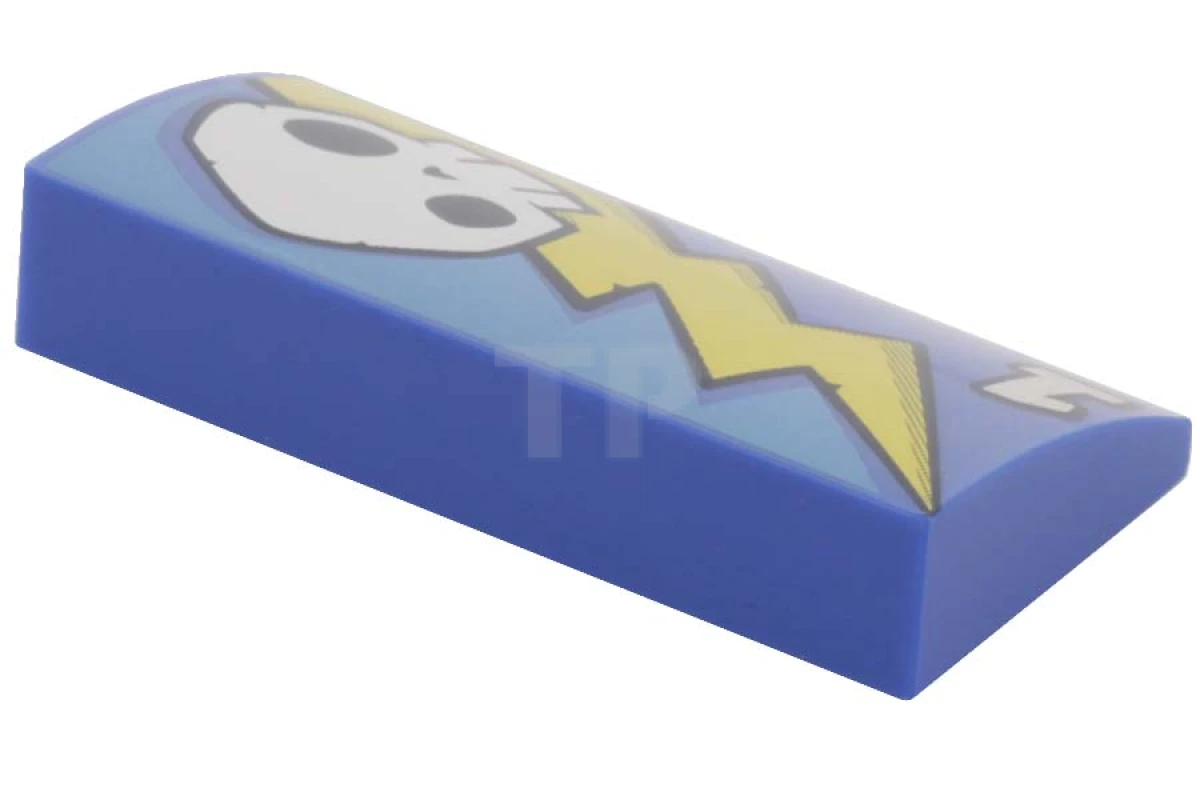 LEGO&reg; 6061587 - 88930pb038 - Slope Curved 2 x 4 x 2/3 with Lightning Bolt and Skull Pattern