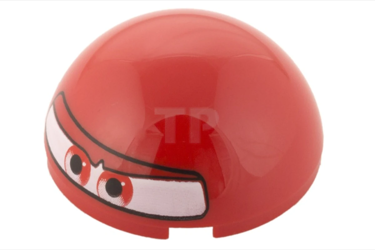 LEGO&reg; 4622459 - 86500pb02 - Cylinder Hemisphere 4 x 4 with Eyes and F1 Helmet Pattern (Francesco)