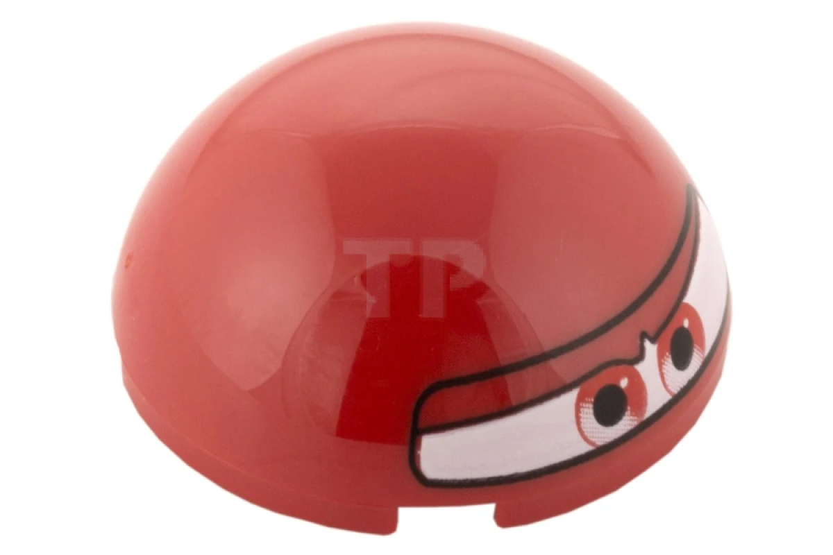 LEGO&reg; 4622459 - 86500pb02 - Cylinder Hemisphere 4 x 4 with Eyes and F1 Helmet Pattern (Francesco)