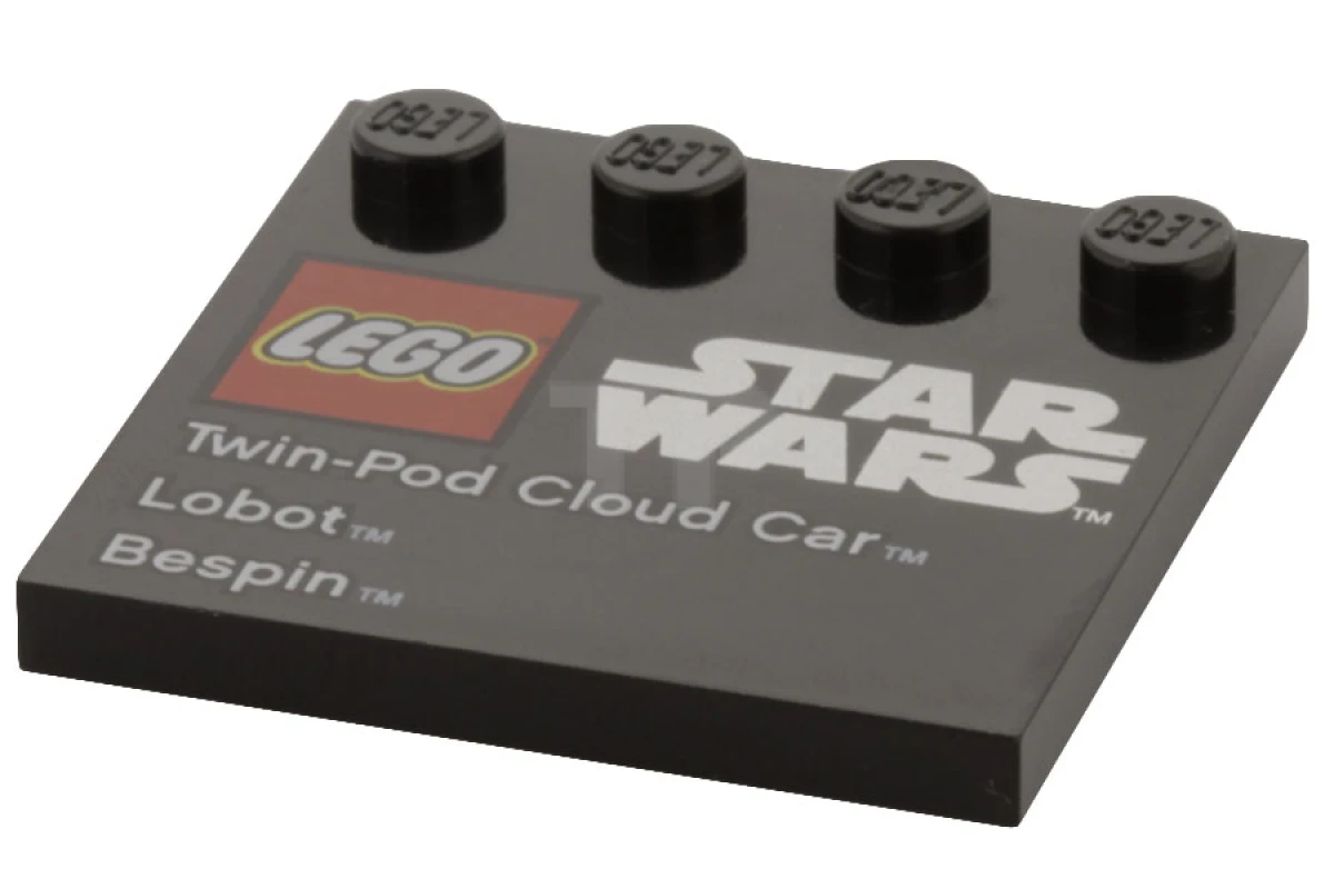 LEGO&reg; 6022464 - 6179pb048 - Tile 4 x 4 with Studs on Edge with Lego Star Wars Logo - Set 9678