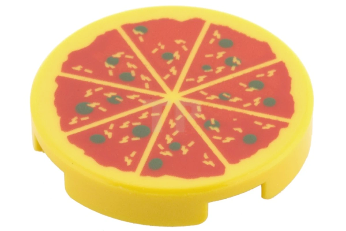 LEGO&reg; 6102555 - 14769pb011 - Tile 2 x 2 Round with Bottom O and Food Pattern
