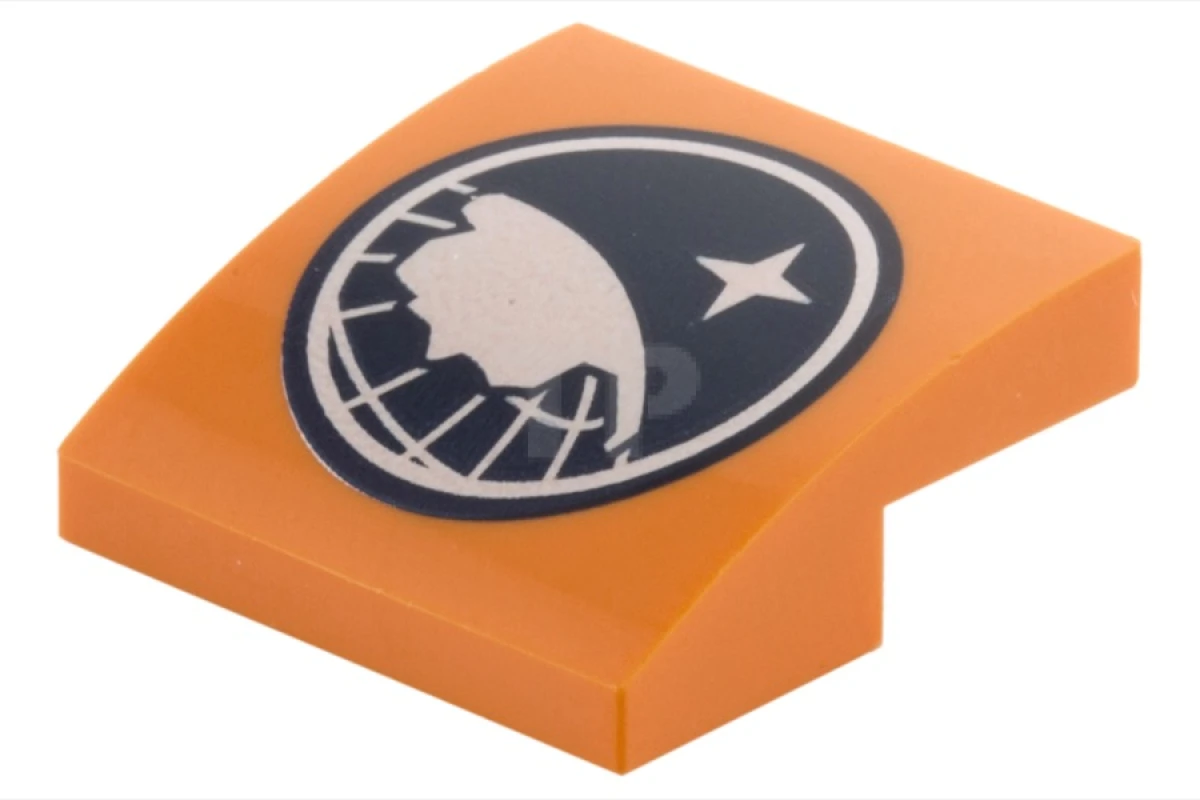 LEGO&reg; 6068073 - 15068pb004 - Slope 2 x 2 x 2/3 Curved with Arctic Pattern (Explorer Logo)