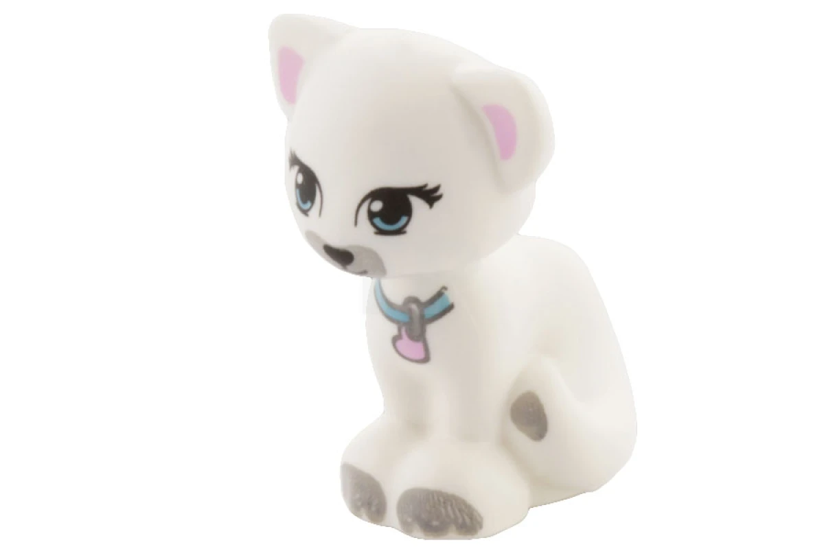 LEGO&reg; 6133639 - 11602pb02 - Cat Sitting with Lavender Eyes, Collar and Gray Markings Pattern