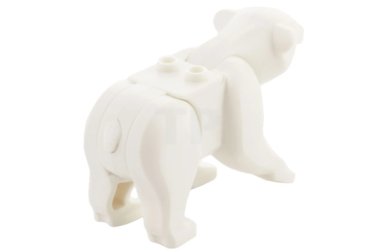 LEGO&reg; 6434910 - 98295c01pb01 - Polar Bear with 2 Studs on Back and Black Eyes and Nose Pattern