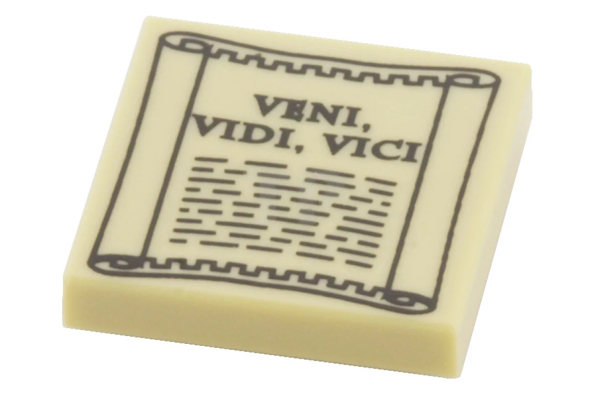 LEGO&reg; 6020248 - 3068pb0635 - Tegel 2 x 2 met 'VENI, VIDI, VICI' op rolpatroon