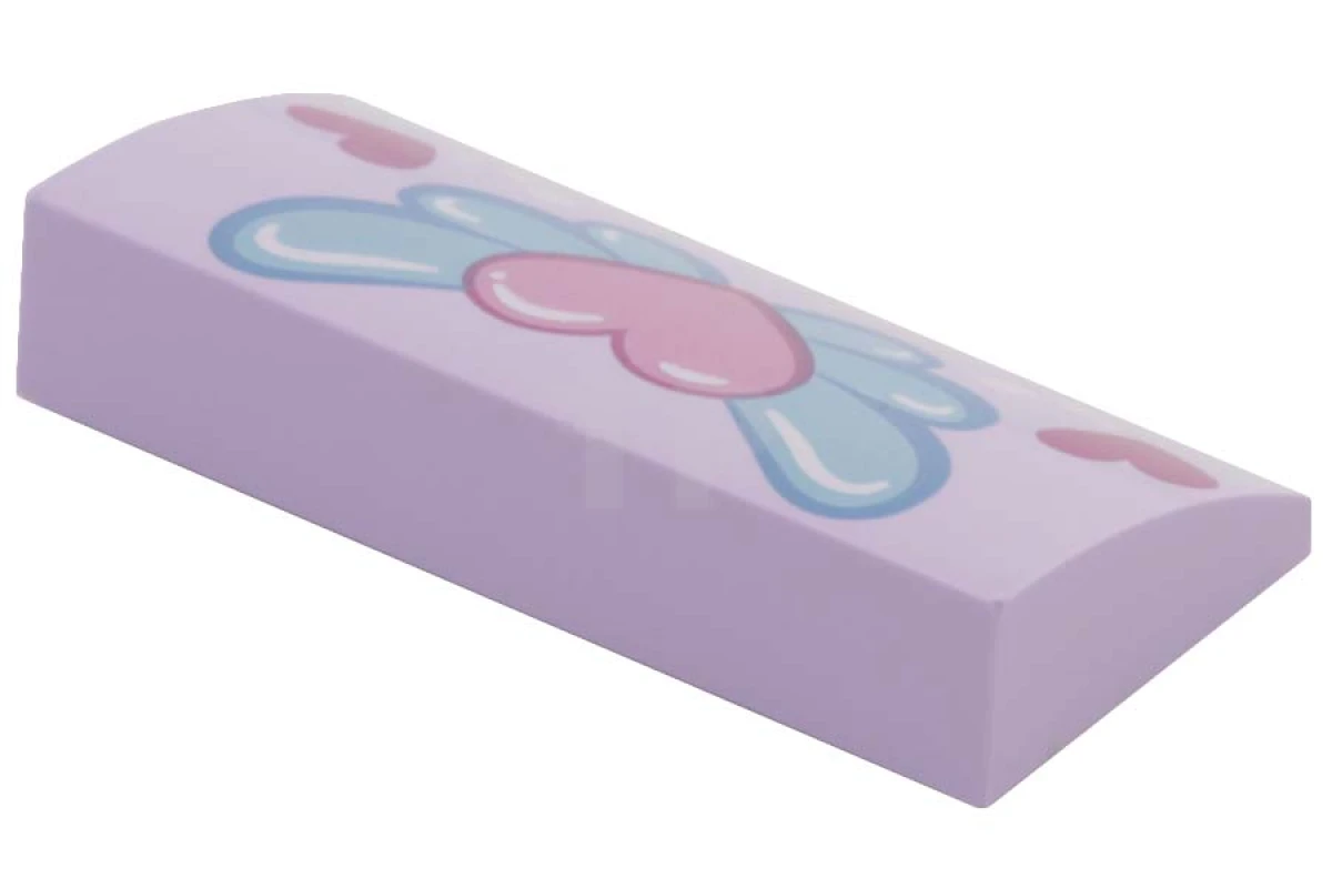 LEGO&reg; 6102754 - 88930pb051 - Pente courbée 2 x 4 x 2/3 avec motif de cœur et d'ailes.