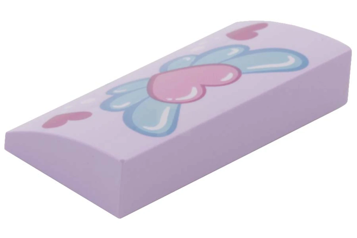 LEGO&reg; 6102754 - 88930pb051 - Pente courbée 2 x 4 x 2/3 avec motif de cœur et d'ailes.