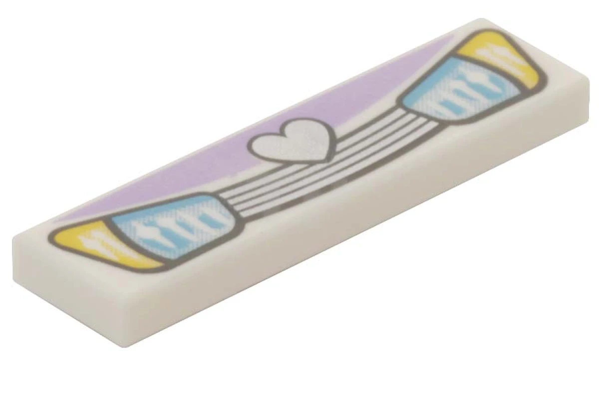 LEGO&reg; 6102800 - 2431pb369 - Tile 1 x 4 with Headlights and Grille with Heart Pattern