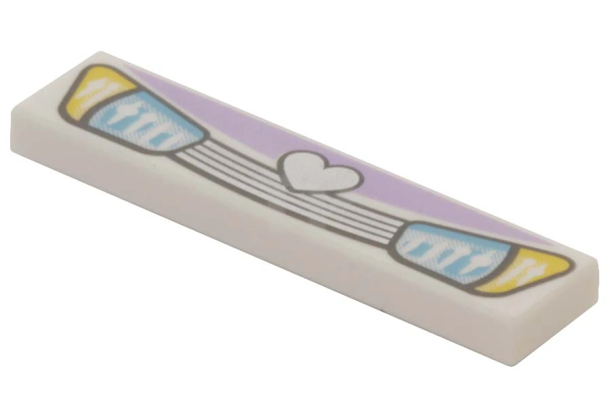 LEGO&reg; 6102800 - 2431pb369 - Tile 1 x 4 with Headlights and Grille with Heart Pattern