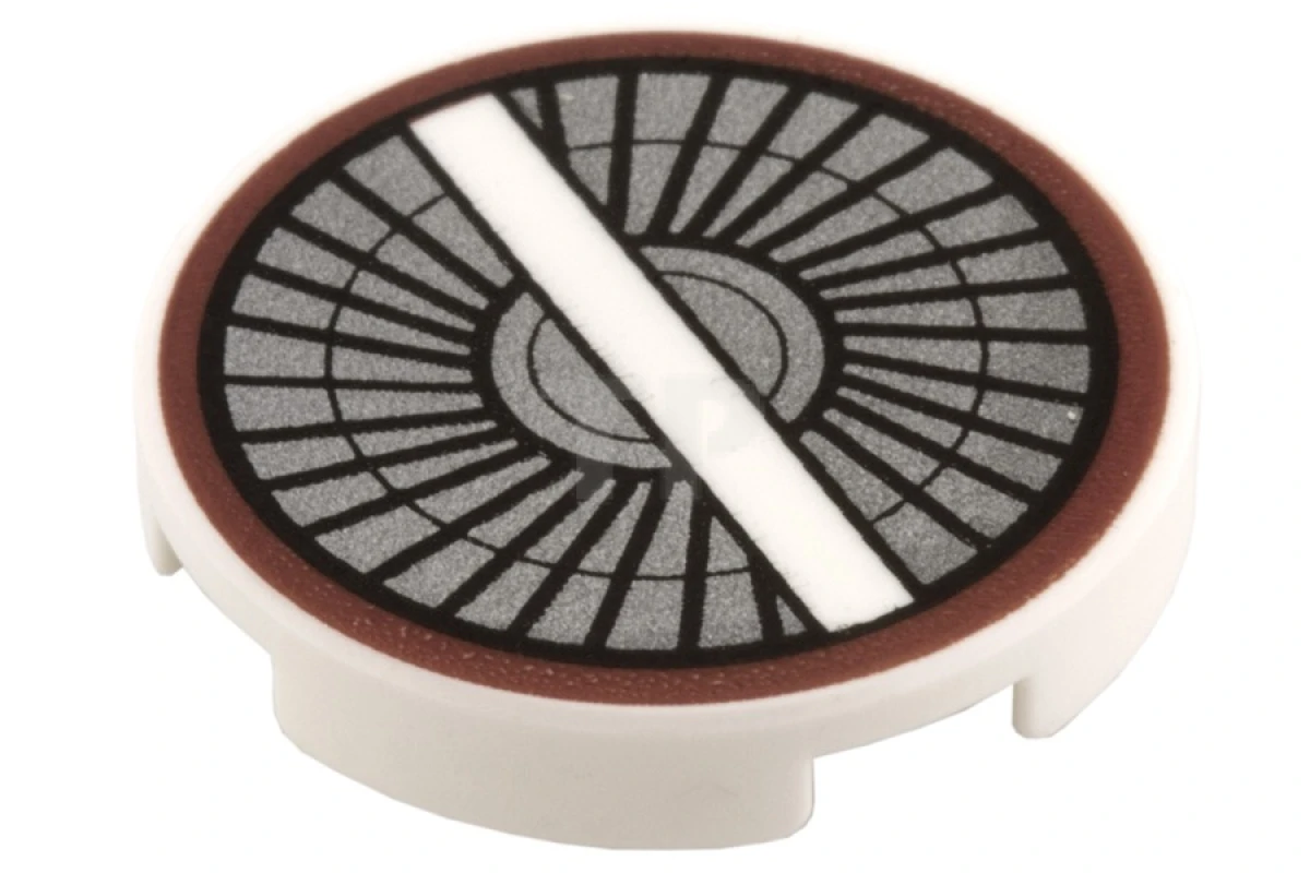 LEGO&reg; 14769pb022 - 6096585 - Tile 2 x 2 Round with Bottom O and Engine Inlet Pattern