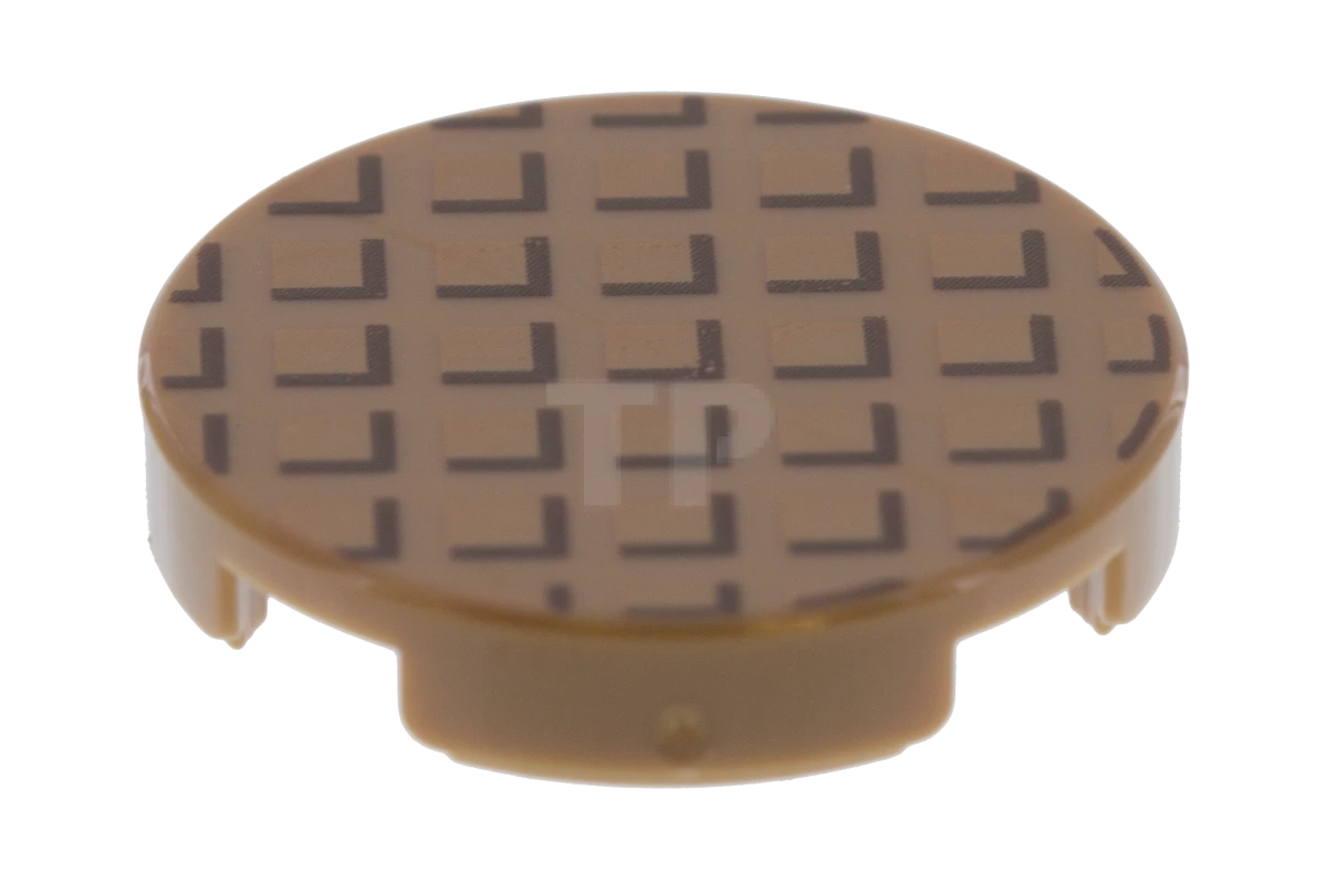 LEGO&reg; 14769pb023 - 6108513 - Tile 2 x 2 Round with Bottom O and Waffle Pattern