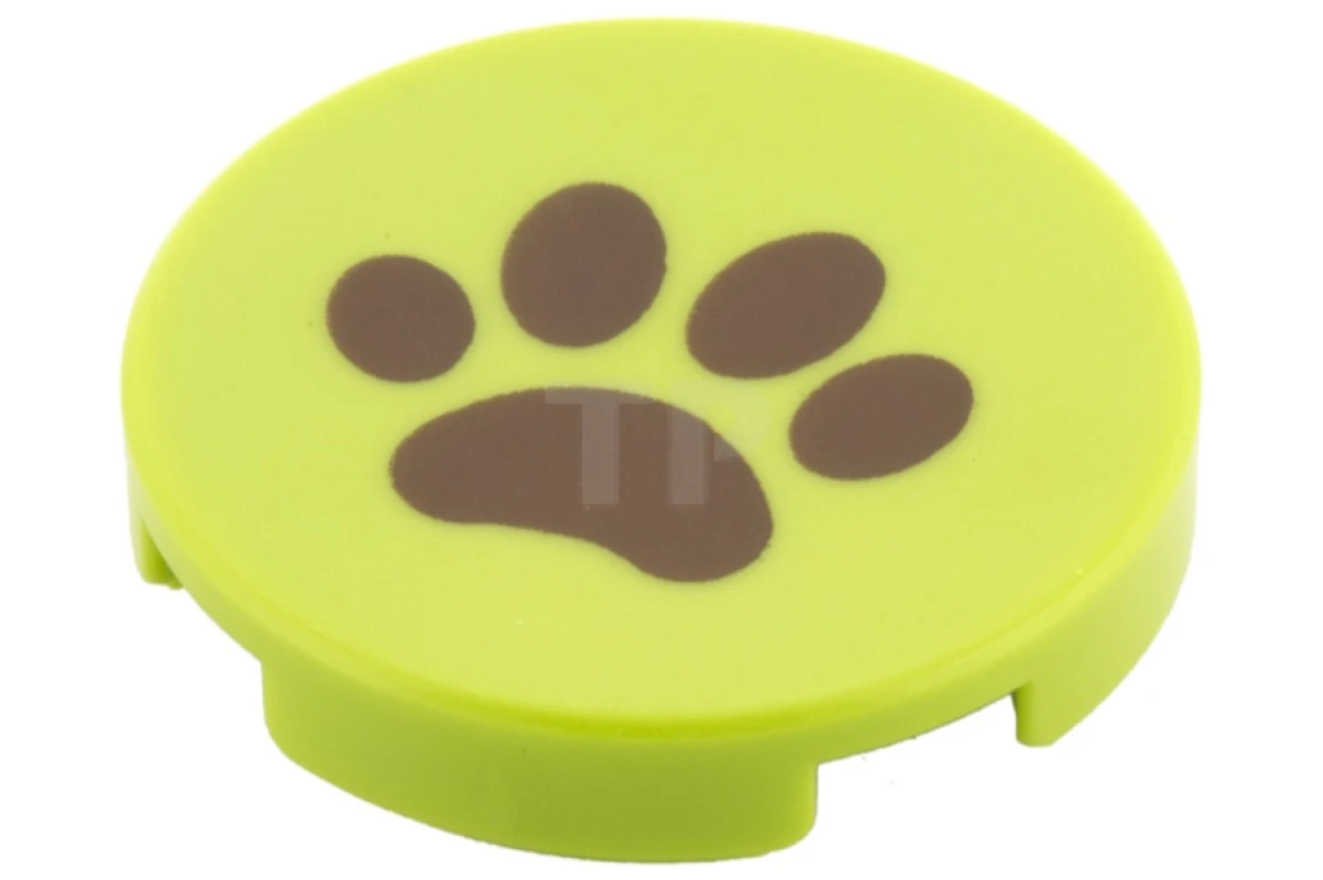 LEGO&reg; 6102665 - 14769pb028 - Tile 2 x 2 Round with Bottom O and Paw Pattern