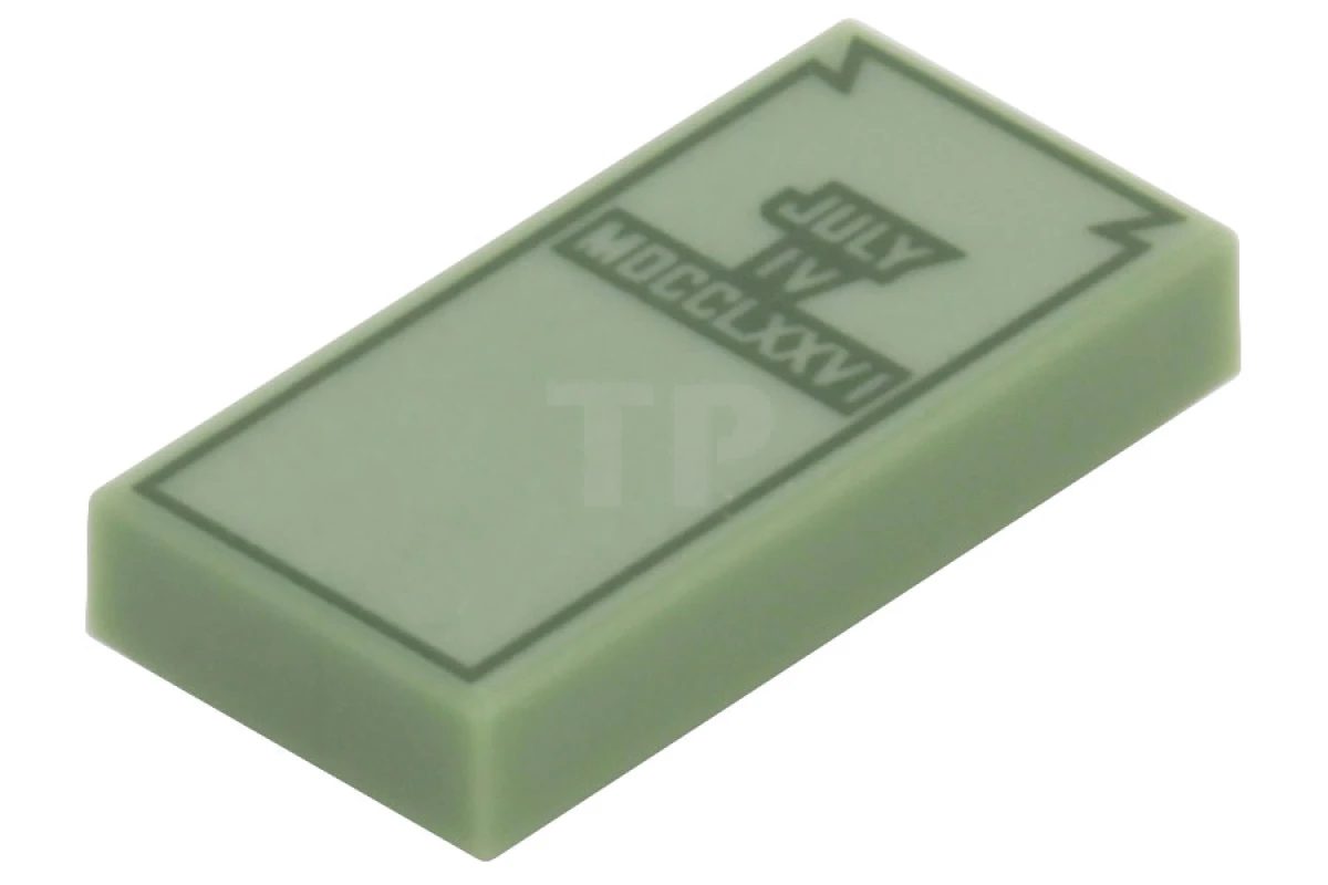 LEGO&reg; 6139607 - 3069pb0183 - Tile 1 x 2 with 'JULY IV MDCCLXXVI' Pattern