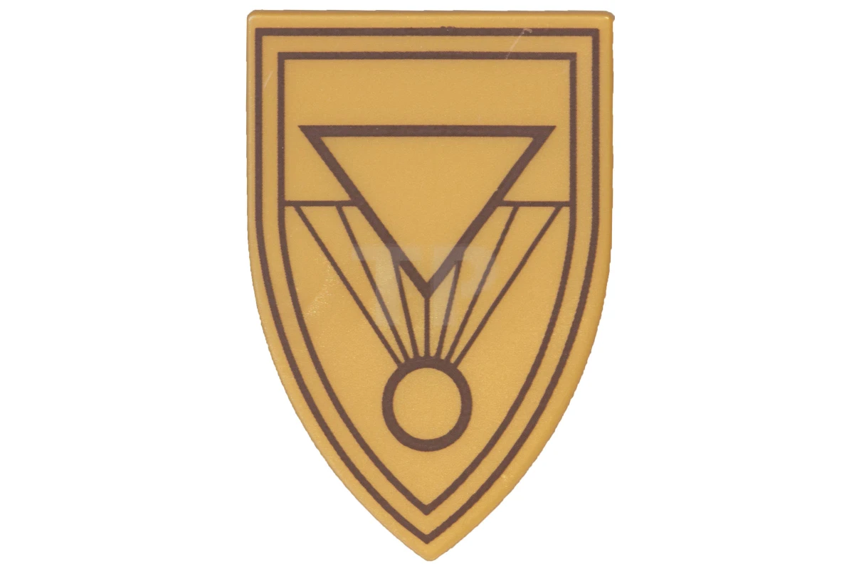 LEGO&reg; 6094030 - 18836pb01 - Minifig, Escudo Triangular Largo con Contornos Negros, Patrón de Círculos y Triángulos