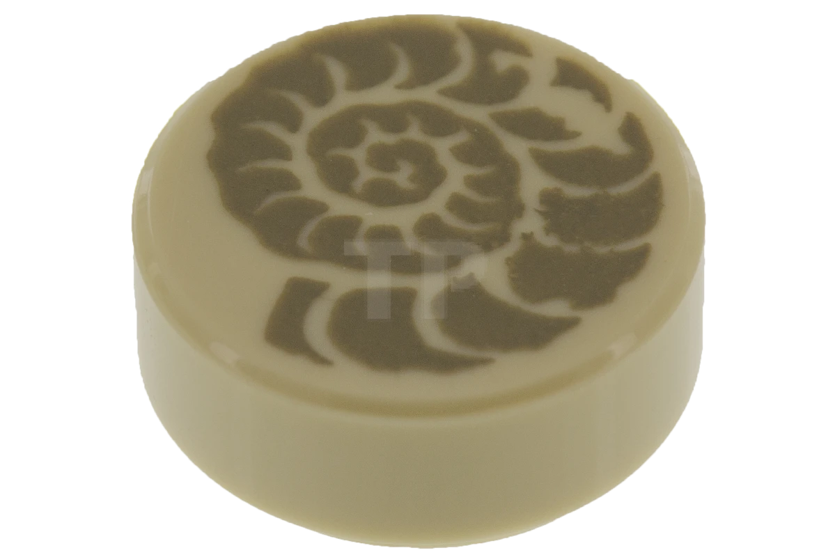 LEGO&reg; 6100972 - 98138pb025 - Tile 1 x 1 Round with Ammonite Fossil Pattern