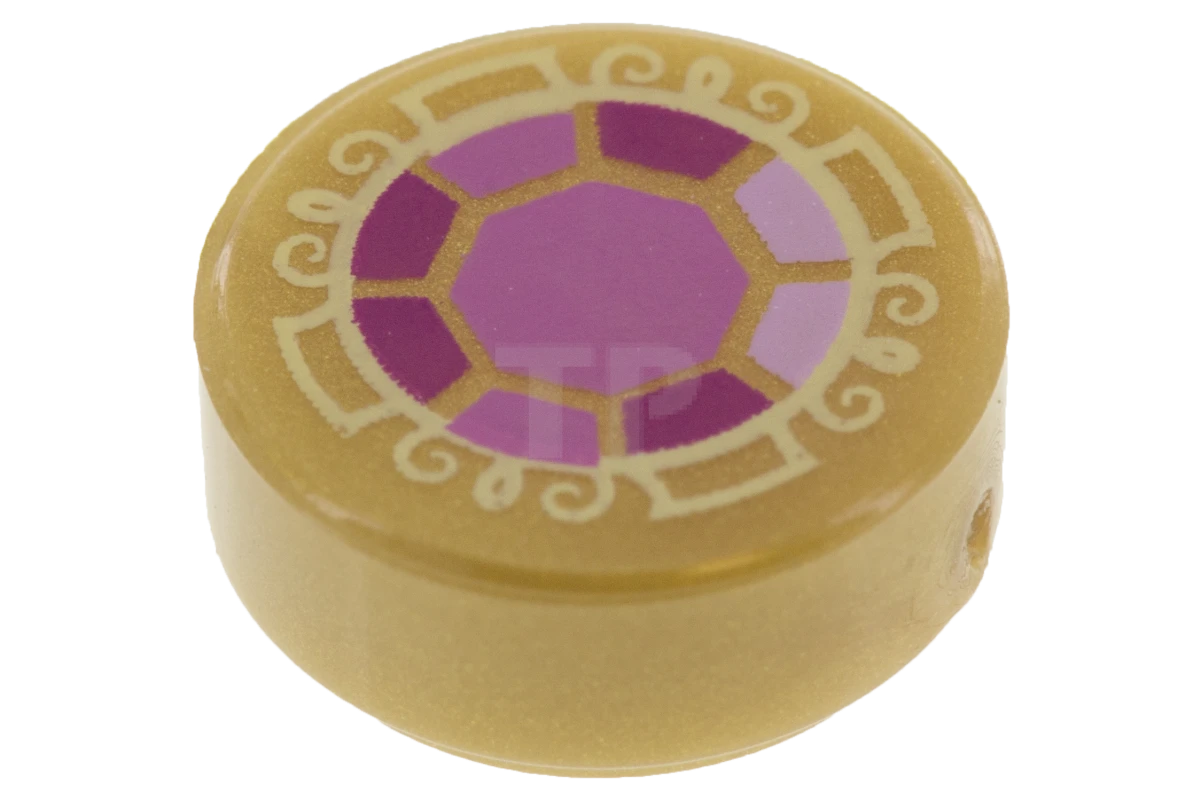 LEGO&reg; 6102962 - 98138pb026 - Carreau 1 x 1 rond avec motif octogonal