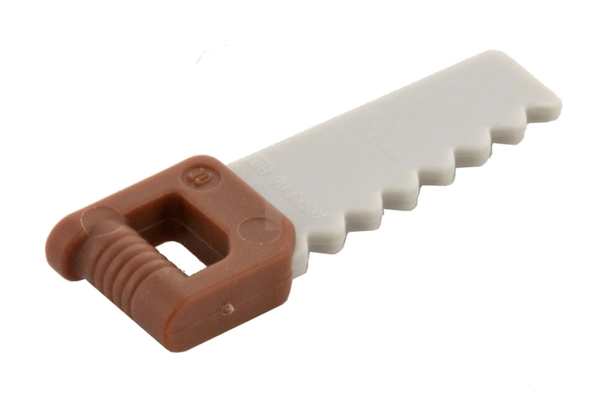 LEGO&reg; 6093826 - 18983pb01 - Minifig, Utensil Tool Saw with Reddish Brown Handle