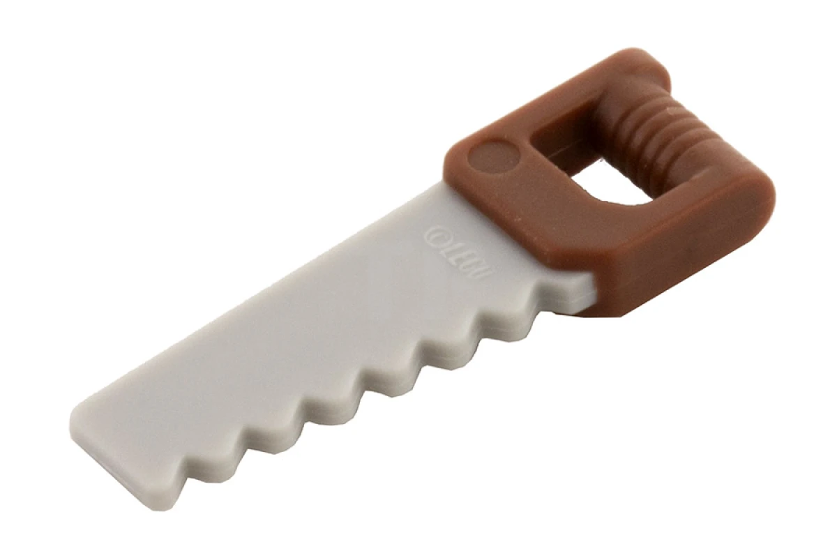 LEGO&reg; 6093826 - 18983pb01 - Minifig, Utensil Tool Saw with Reddish Brown Handle