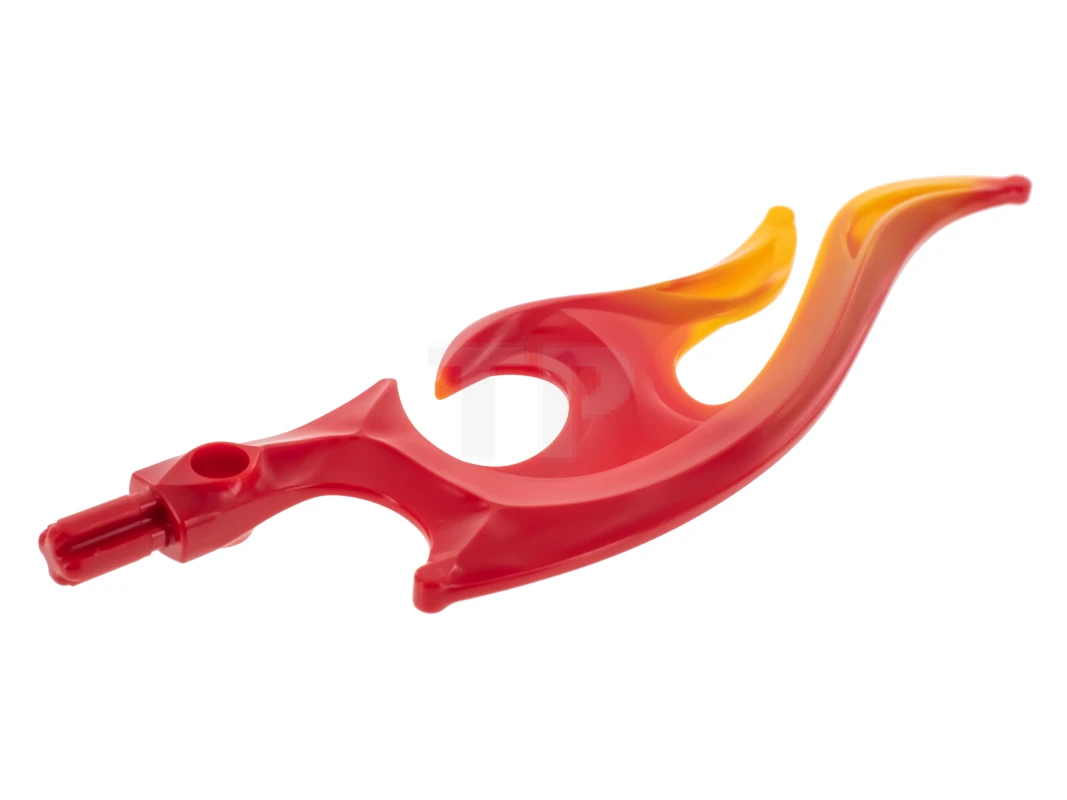 LEGO&reg; 6100700 - 18396pb01 - Wave Rounded Double with Axle (Flame) with Marbled Bright Light Orange Pattern