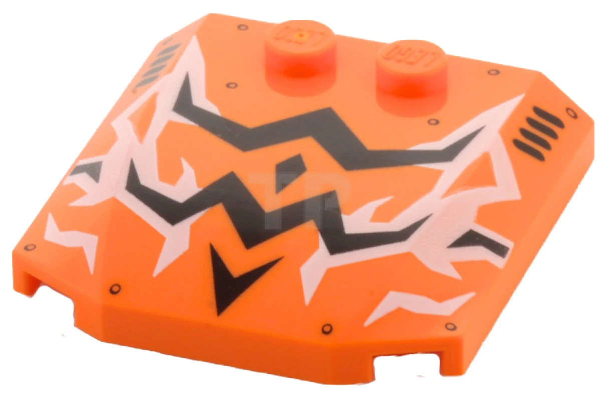 LEGO&reg; 6103469 - 45677pb078 - Plate 4 x 4 x 2/3 Triple Curved with Lightning Pattern