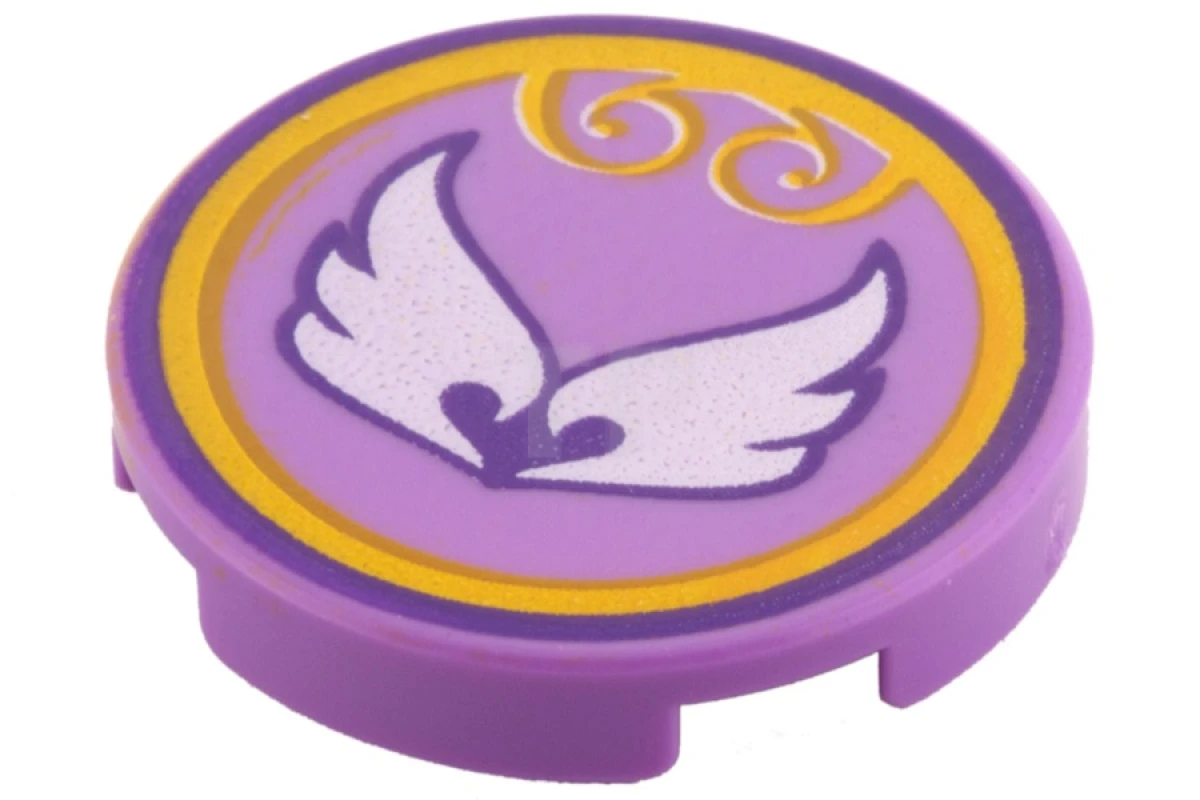 LEGO&reg; 14769pb030 - 6104415 - Tile 2 x 2 Round with Bottom O and Wind Power Icon Pattern