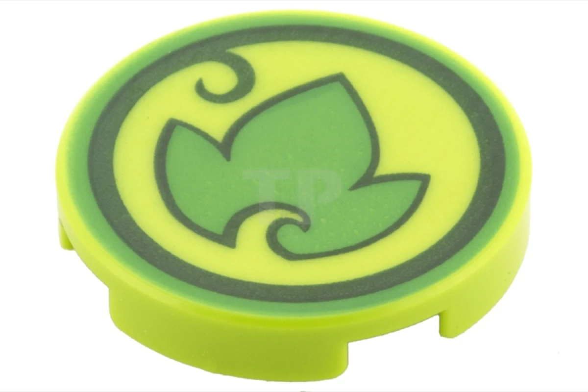 LEGO&reg; 14769pb033 - 6104413 - Tile 2 x 2 Round with Bottom O and Earth Power Icon Pattern