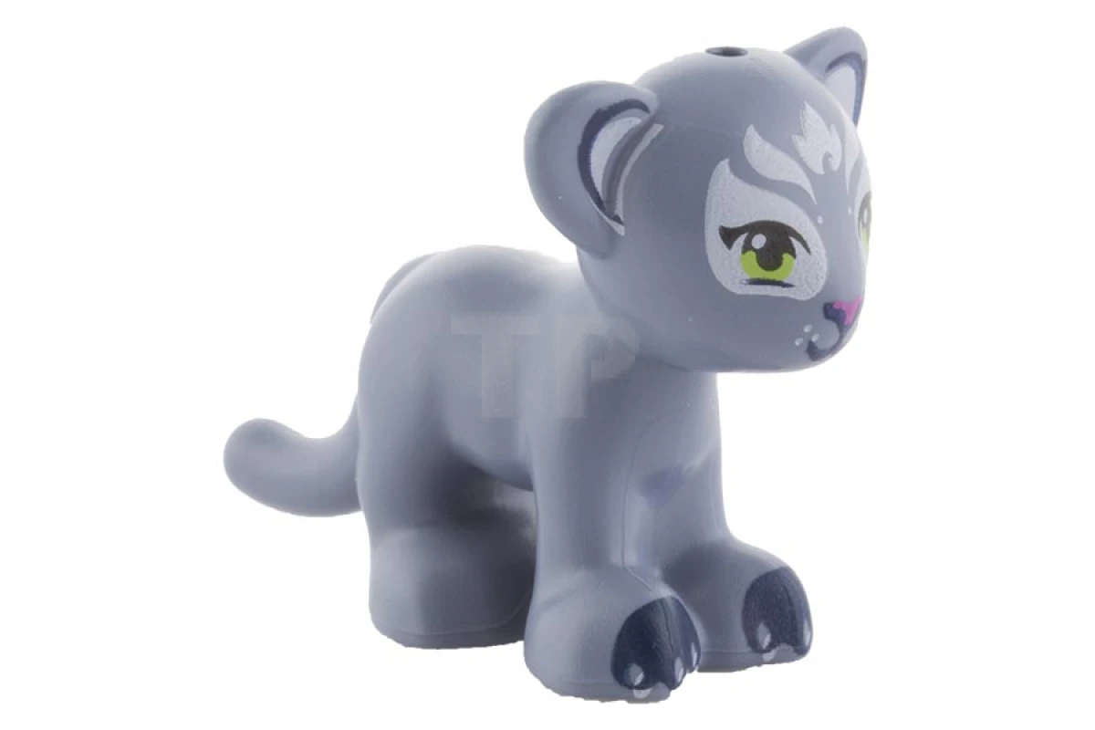 LEGO&reg; 6102301 - 14734pb02 - Lion Cub with Light Green Eyes and White Face Markings Pattern