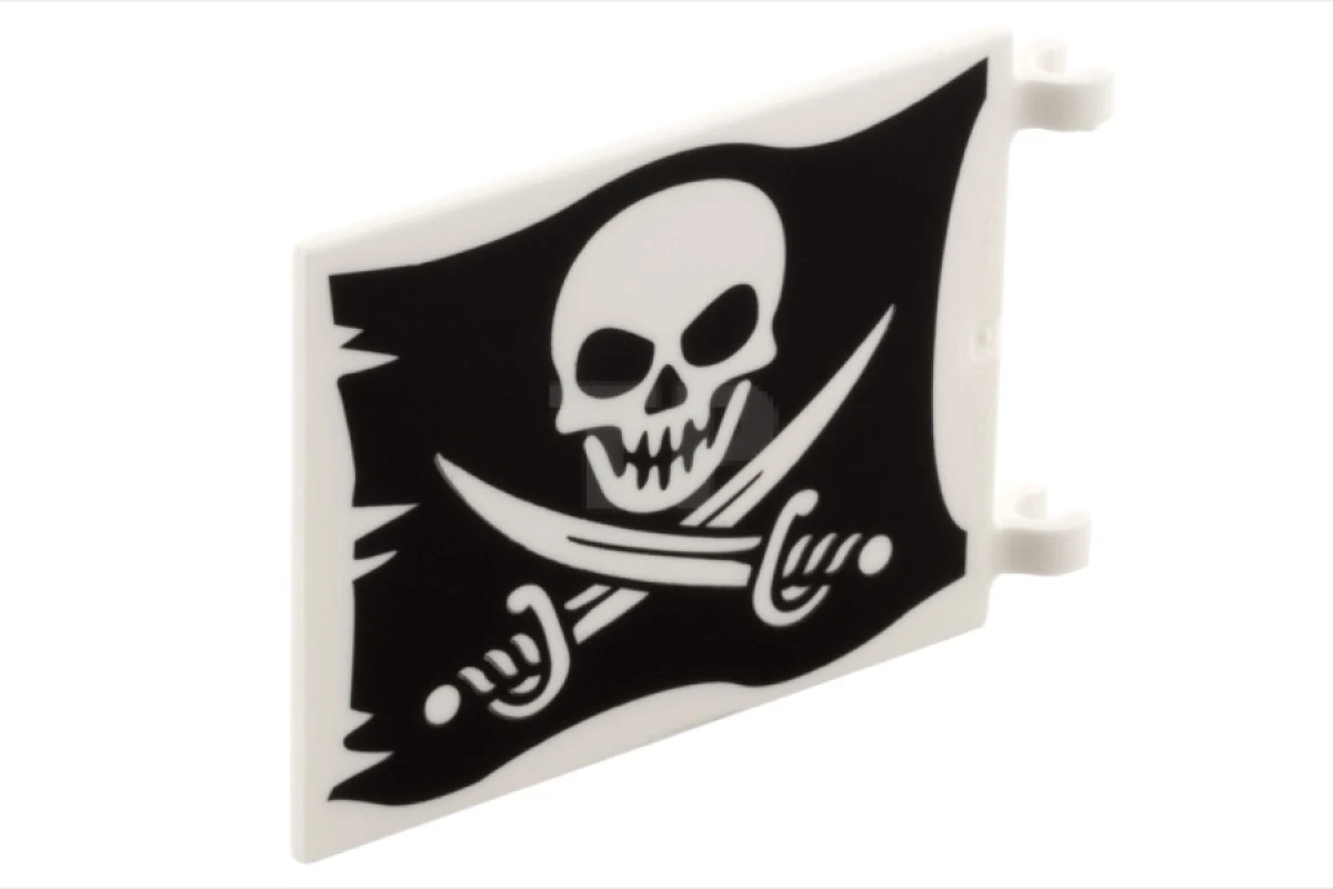LEGO&reg; 6097118 - 2525pb008 - Flagge 6 x 4 mit Totenkopf mit gekreuzten Entermessern (Jolly Roger) Muster auf beiden Seiten