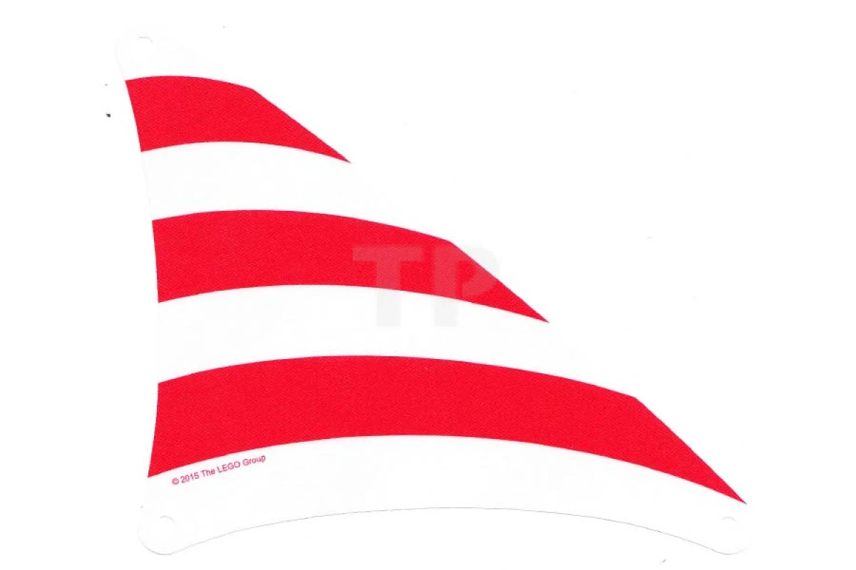 LEGO&reg; 6102656 - 19934 - Stoffsegel Dreieckig 18 x 20 mit rotem Streifenmuster