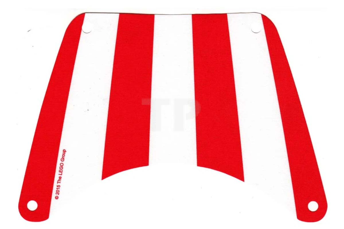 LEGO&reg; 6102663 - 19939 - Segeloberteil aus Stoff 19 x 13 mit rotem Streifenmuster