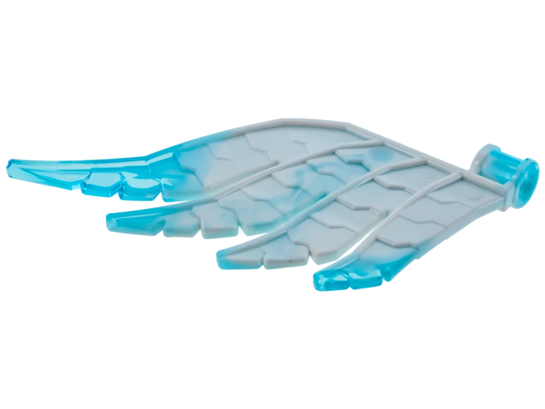 LEGO&reg; 6074650 - 15370pb02 - Hero Factory Wing, Feathered with Axle Hole and Marbled Trans-Light Blue Pattern