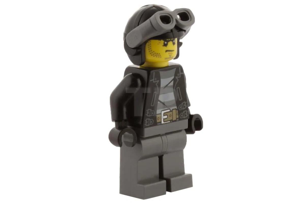 LEGO&reg; cty0456 Crook - Black Stubble and Aviator Helmet