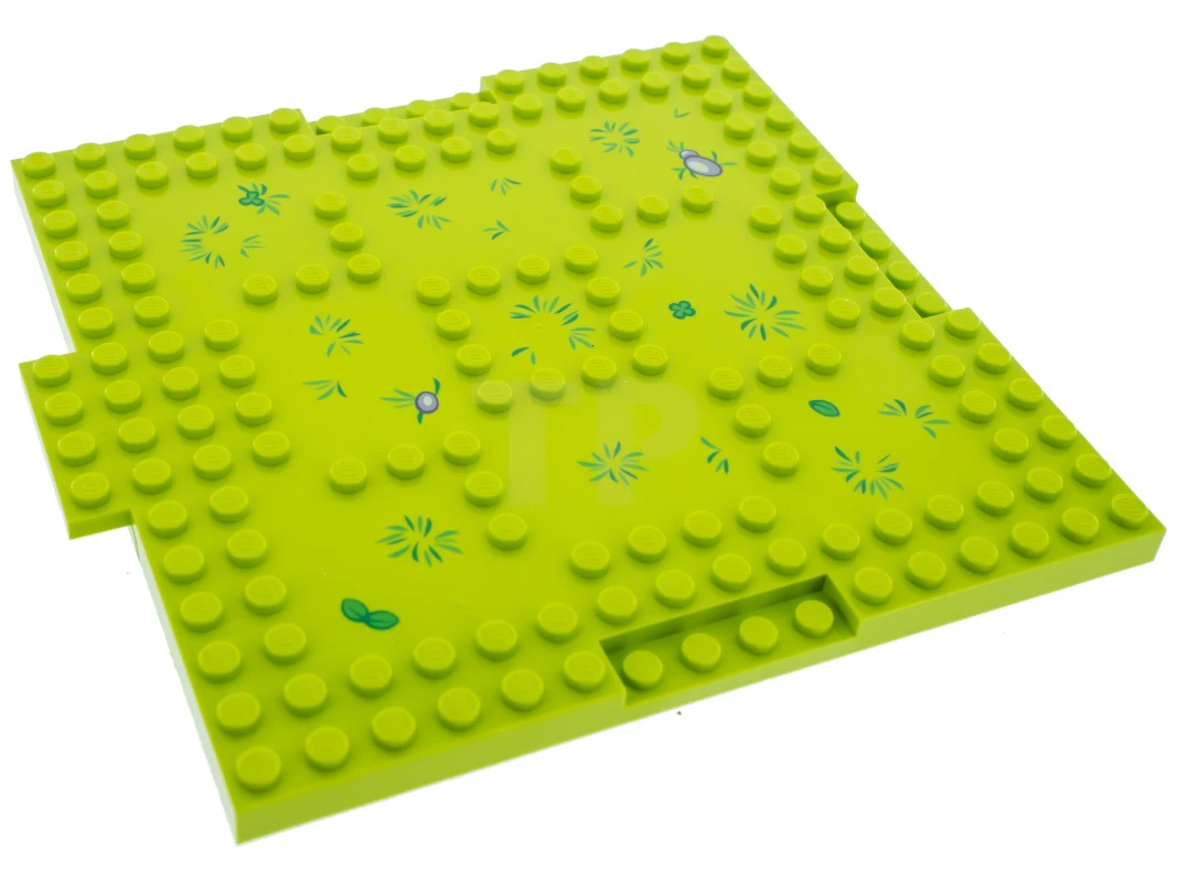 LEGO&reg; 6057715 - 15623pb002 - Brick, Modified 16 x 16 x 2/3 with 1 x 4 Indentations and 1 x 4 Plate with Grass and Rocks Pattern