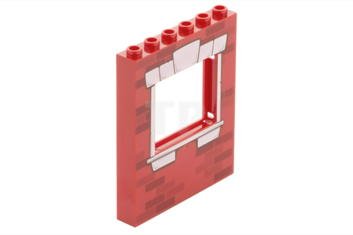 LEGO&reg; 6074909 - 15627pb005 - Paneel 1 x 6 x 6 mit Fenster mit Mauerwerk und Ziegelmustern