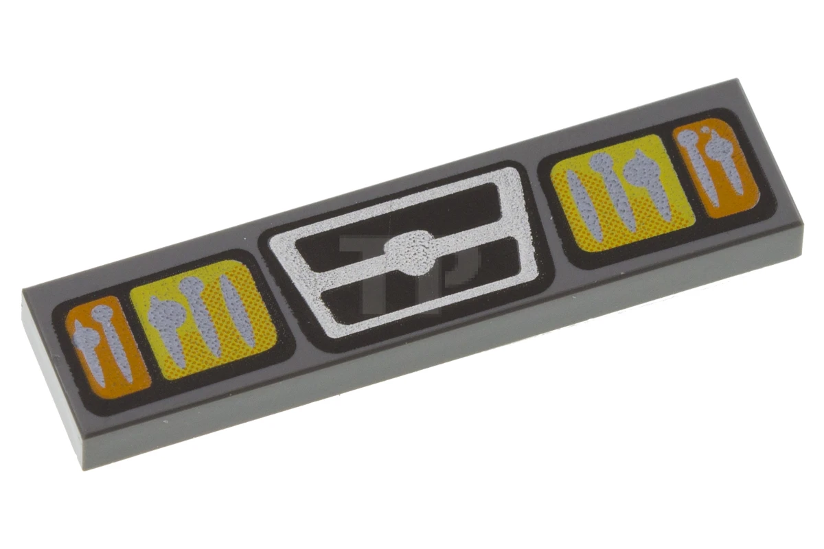 LEGO&reg; 2431pb333 - 6057518 - Tile 1 x 4 with Headlights and Grille Pattern