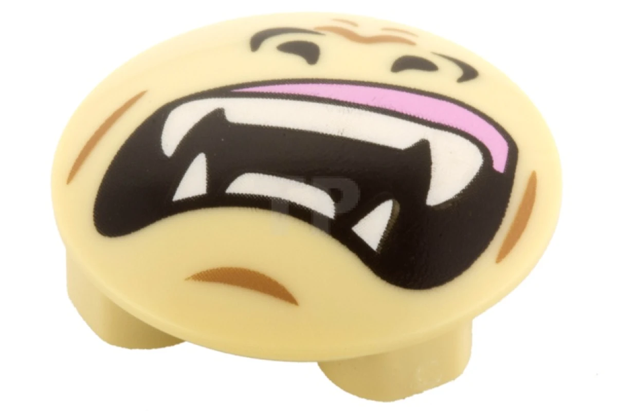 LEGO&reg; 6053101 - 2654pb003 - Plate 2 x 2 Round with Convex Bottom and Gorilla Mouth Pattern